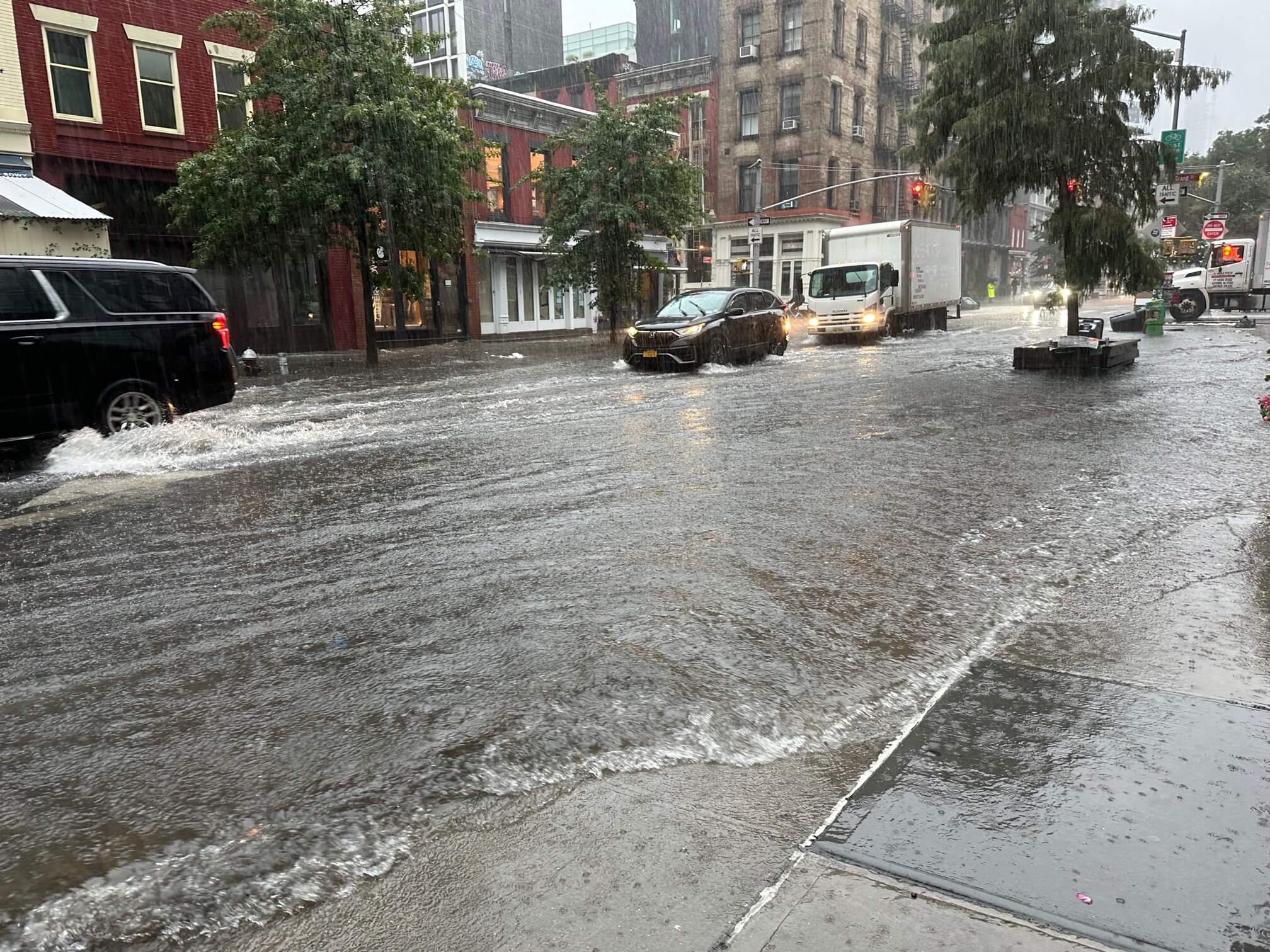 Flooded street in Manhattan