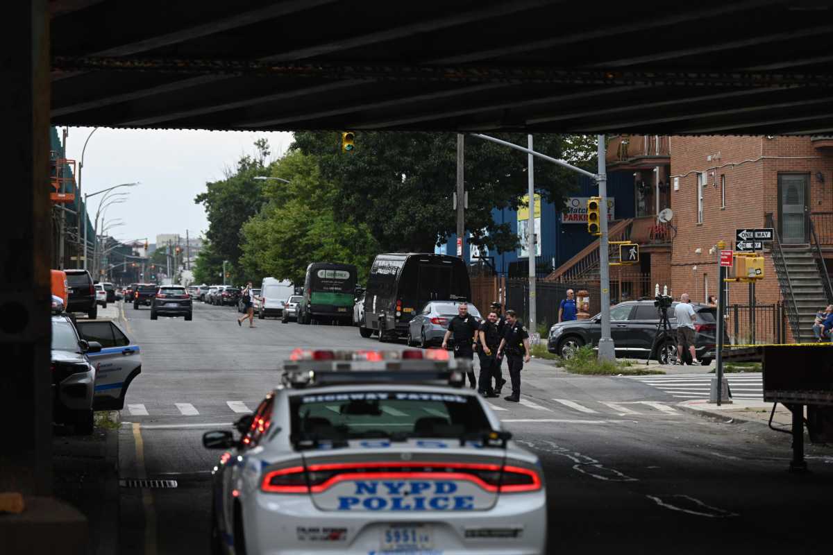 Police car at road