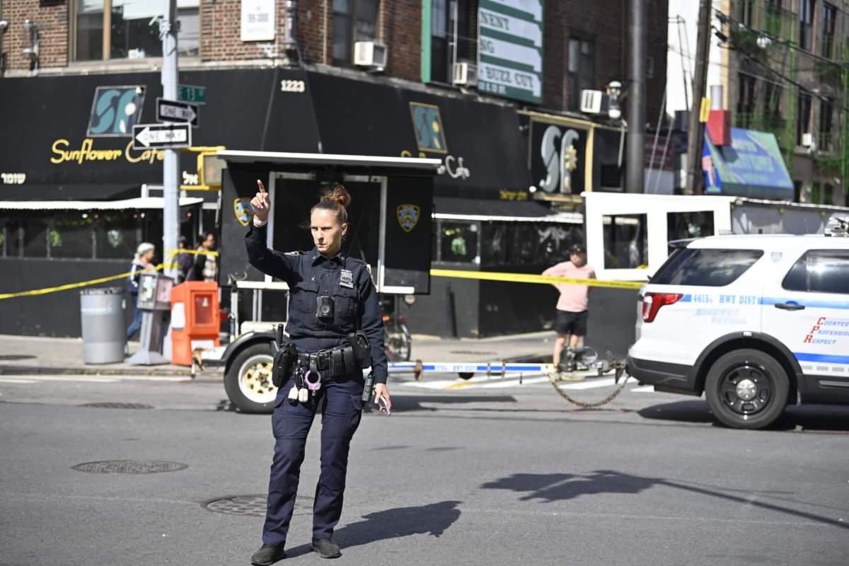 Police at the scene of a crash on Kings Highway in Midwood on Sept. 27, 2023.