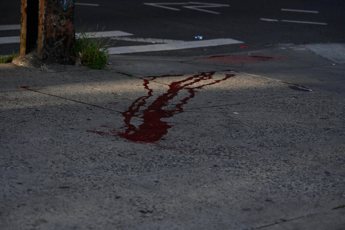 Puddle of blood after Brooklyn shooting