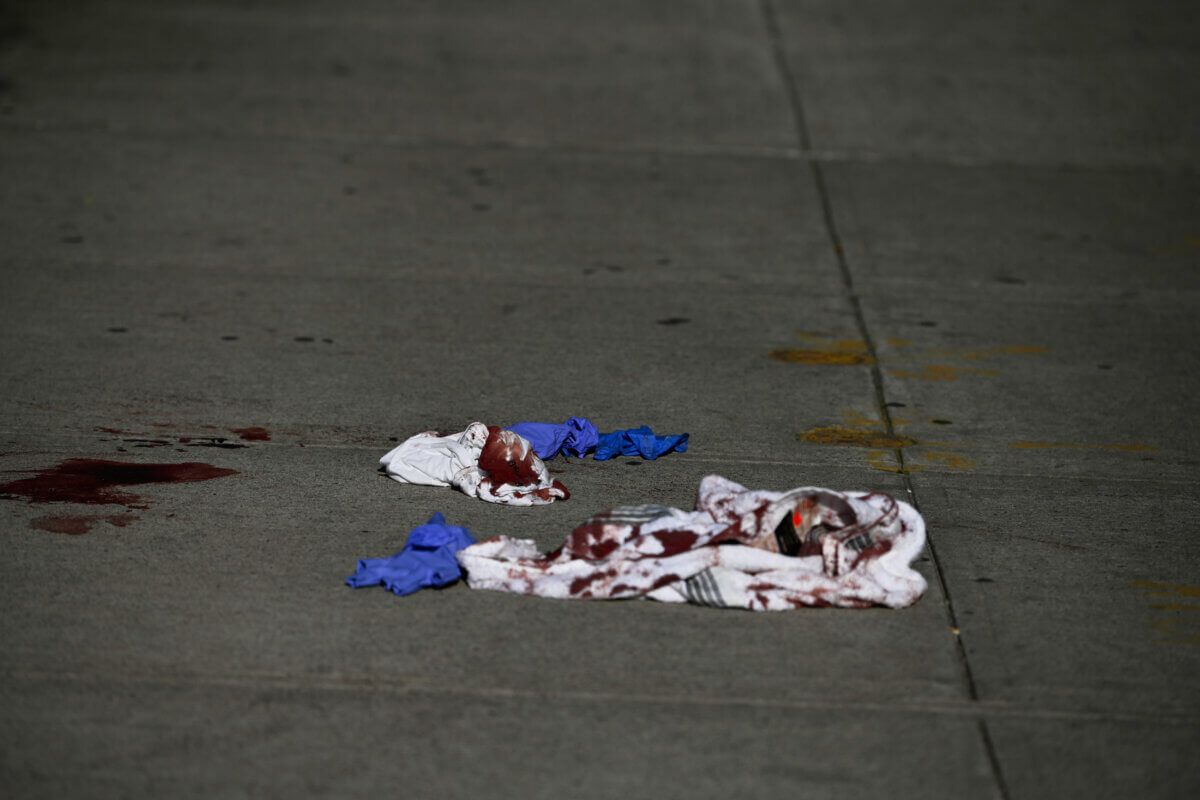 Blood-covered rags at Coney Island stabbing scene