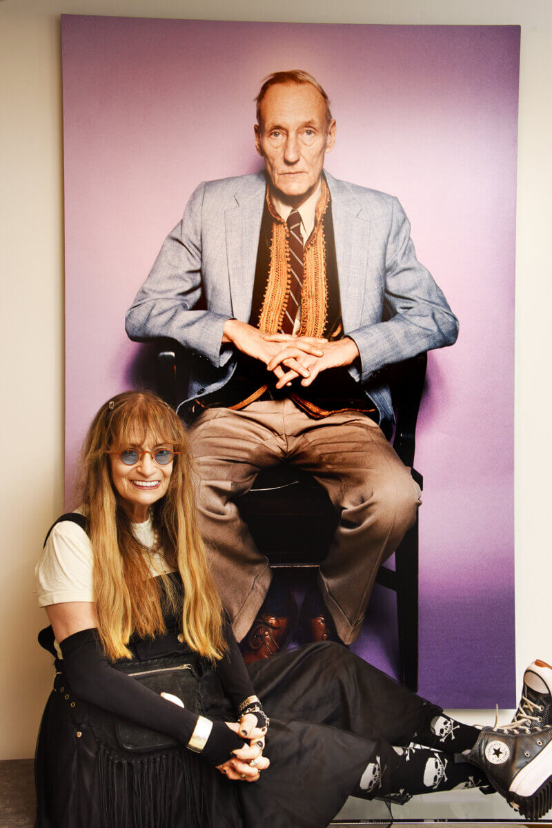 Marcia Resnick with portrait of William Burroughs