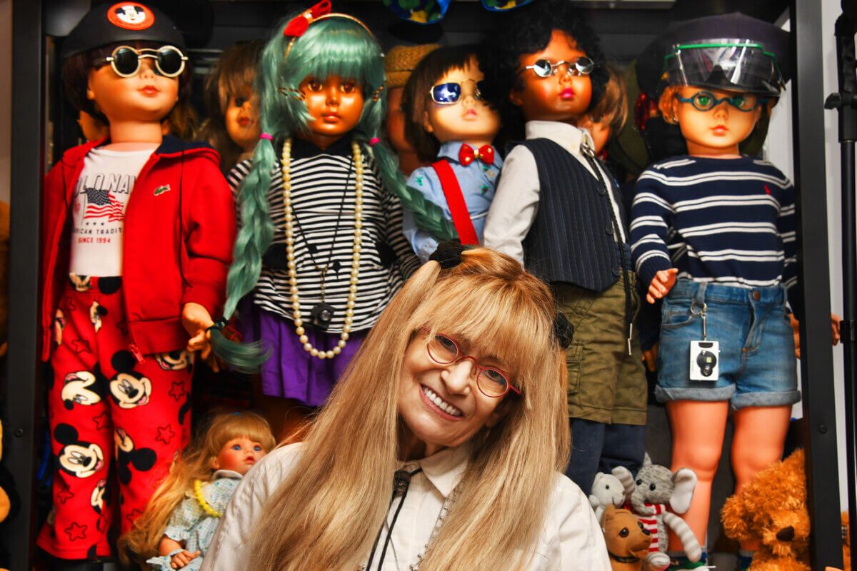 Marcia Resnick with her doll collection