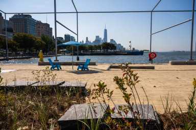 The 5.5-acre public beach is the first of its kind in Manhattan.