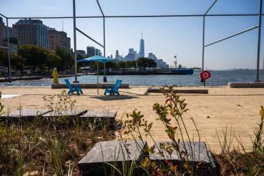 The 5.5-acre public beach is the first of its kind in Manhattan.