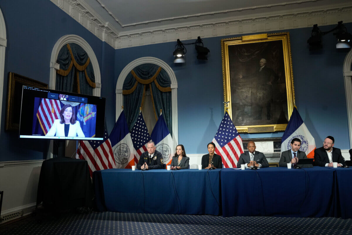 Mayor Eric Adams, Governor Kathy Hochul and other city officials attend security briefing on Israel war, Palestinian protests