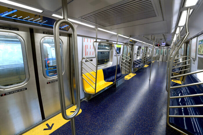 Inside the new R211 subway cars.