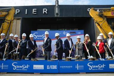 Mayor Eric Adams joins others to break ground on Sunset Pier 94 Studios — a film and TV campus coming to Manhattan’s West Side.