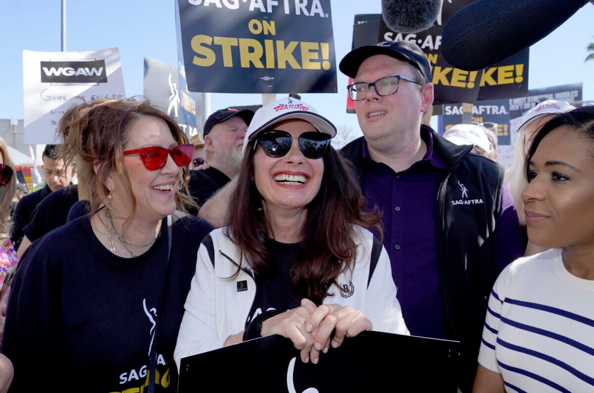 SAG-AFTRA President Fran Drescher on the picket line