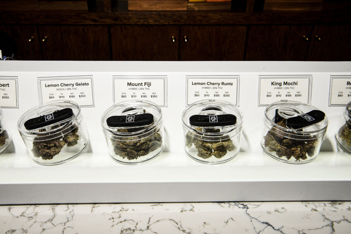 A selection of cannabis available at MOZ