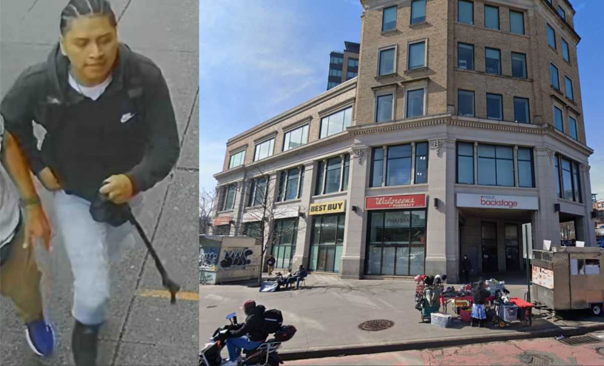 The suspect (left) stabbed the 16-year-old victim outside of a shopping center on E. Fordham Road.