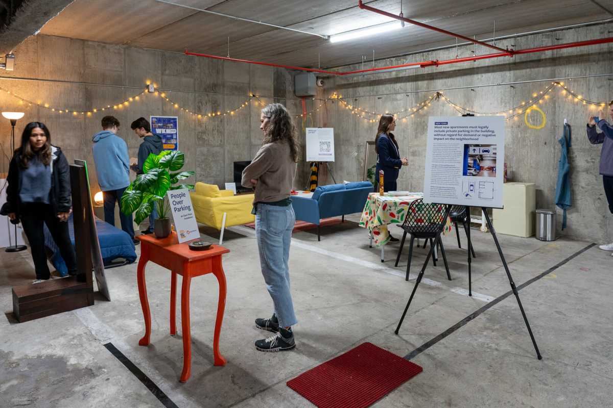 Pop-up housing unit in Brooklyn parking garage