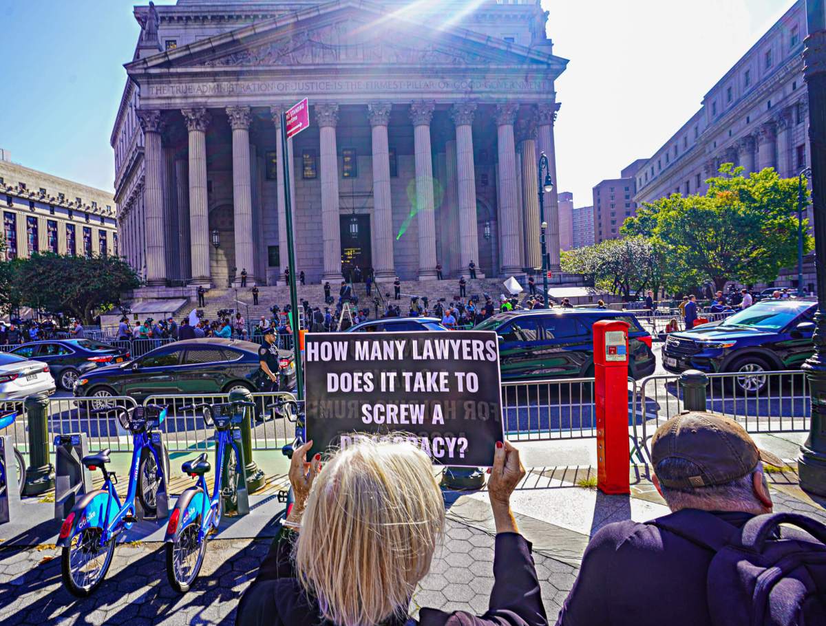 Donald Trump returned to the Big Apple on Monday, drawing protesters.