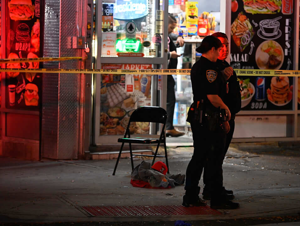 Brooklyn police officer near shooting scene