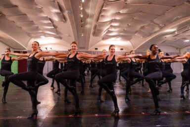 The Radio City Rockettes rehearsing for the Christmas Spectacular