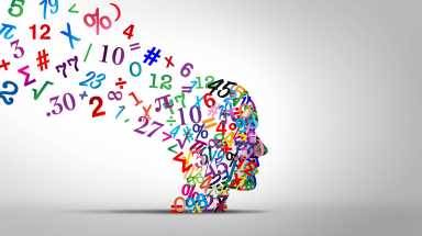 Math numbers in brain concept art dyscalculia