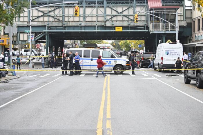 Authorities shut down the nearby streets after a 17-year-old girl was shot on Friday.