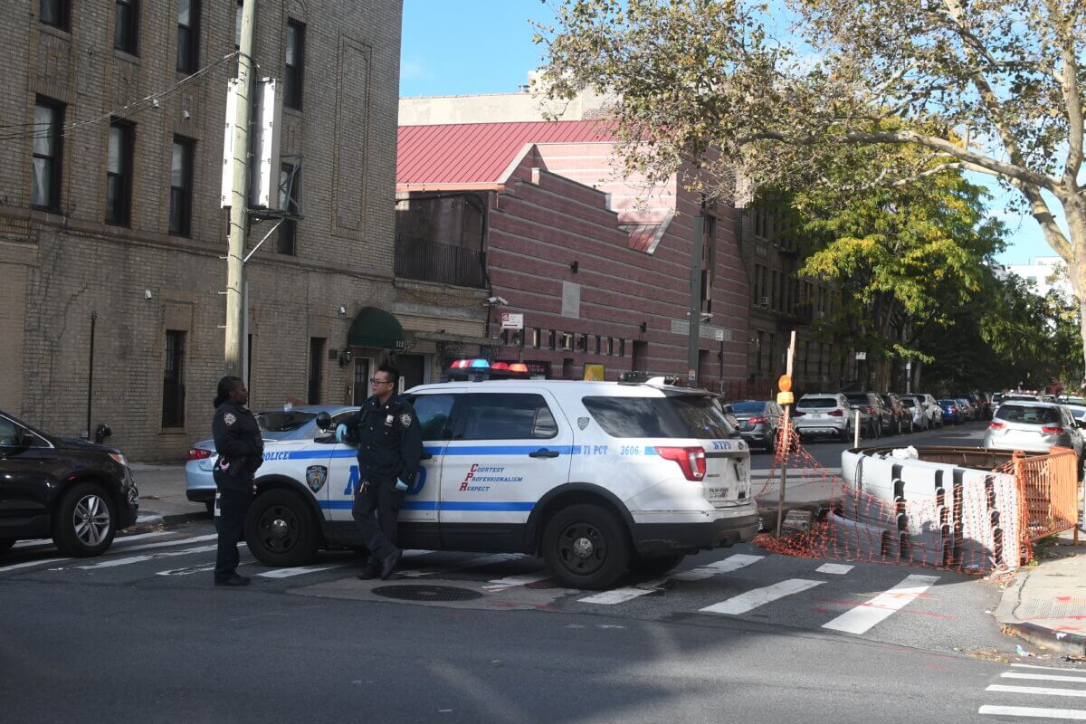 Brooklyn police guard shooting scene