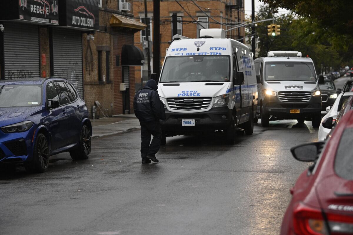 Queens murder suicide victim wheeled out