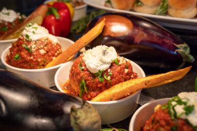 A one pound meatball, as seen at MSG Eats