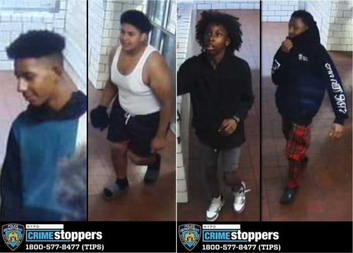 The four suspects in a brutal Chelsea hate crime on Sept. 15, 2023.