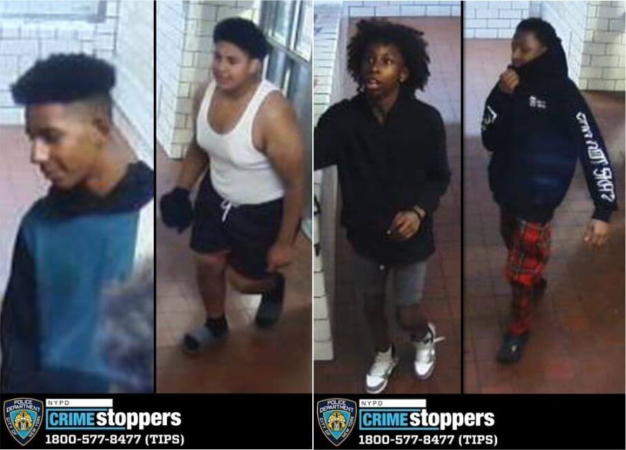 The four suspects in a brutal Chelsea hate crime on Sept. 15, 2023.
