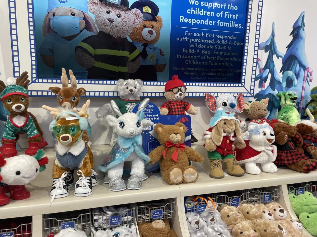 The Bearlieve Bear and some of Build-A-Bear Workshop's other holiday toys.