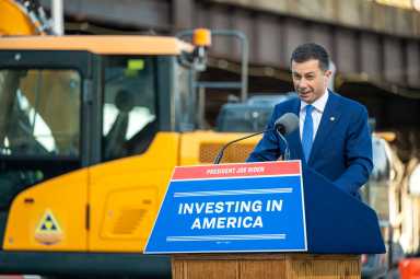 Transportation Secretary Pete Buttigieg announces the start of construction on the Gateway tunnel project