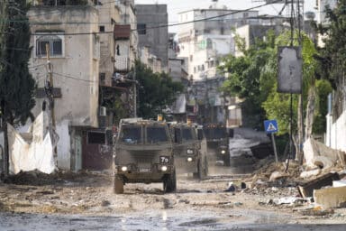 Israeli vehicles in Gaza