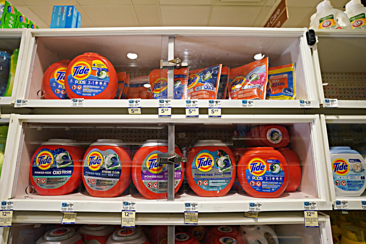 Items on the shelves of a Manhattan Rite Aid.