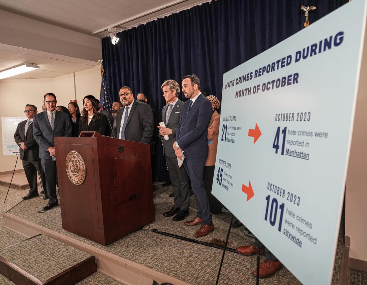 Manhattan District Attorney Alvin Bragg and a host of elected officials announced on Monday new legislation that would expand Hate Crime charges as biased attacks continue to rise in the Big Apple.