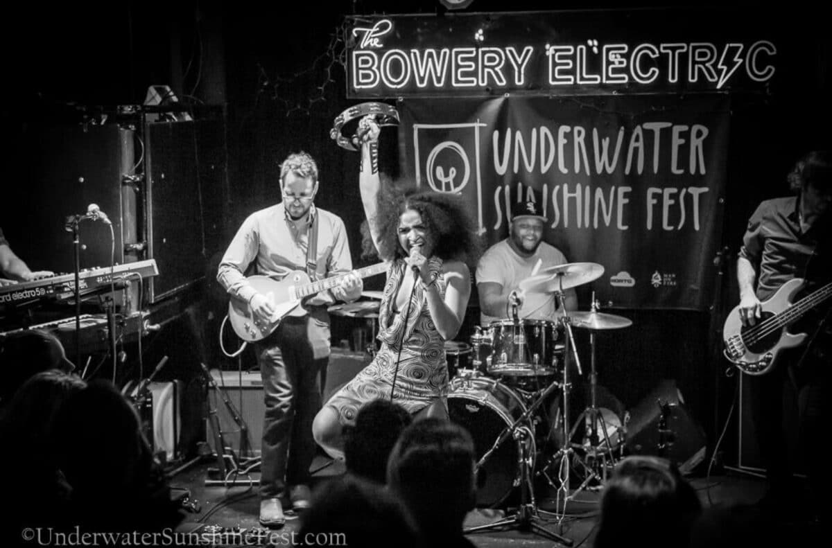A band performing at Underwater Sunshine Fest