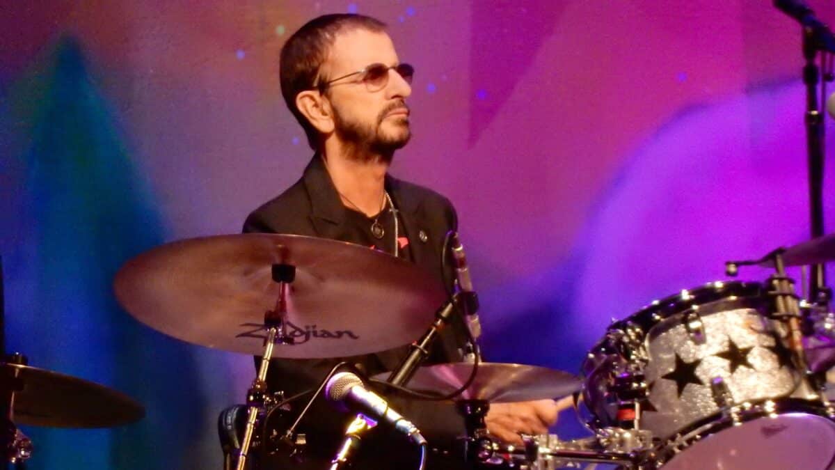 Ringo Starr plays drums