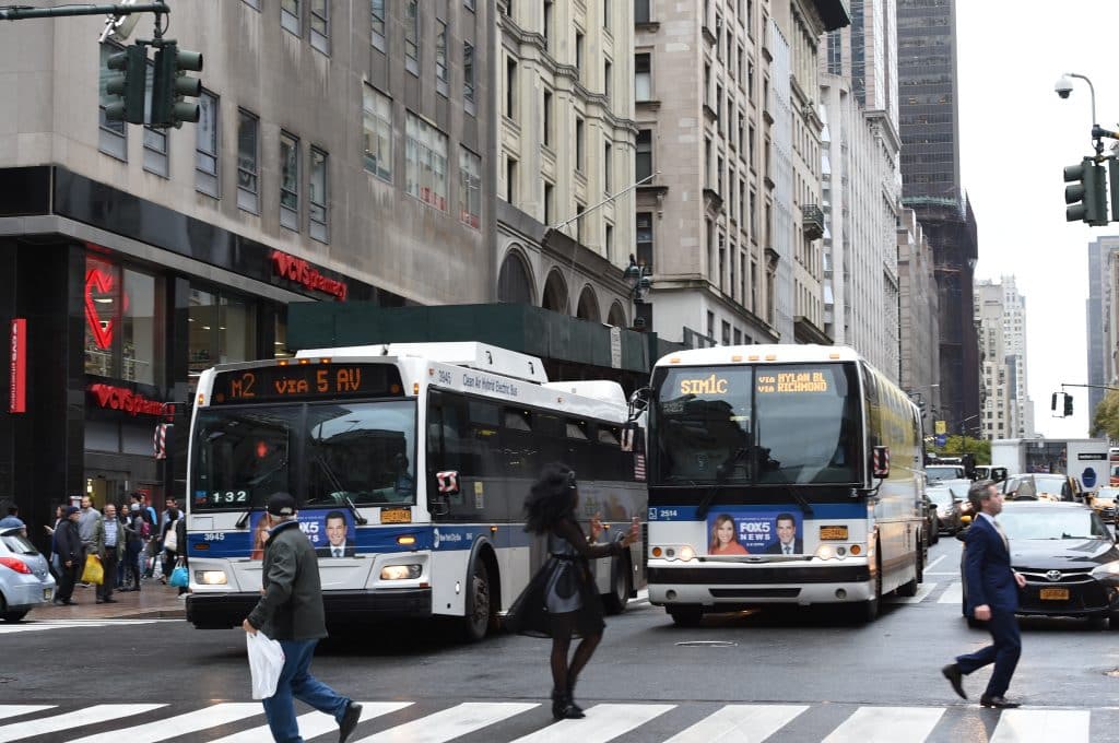 MTA buses in Manhattan