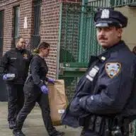 Bronx police at murder scene
