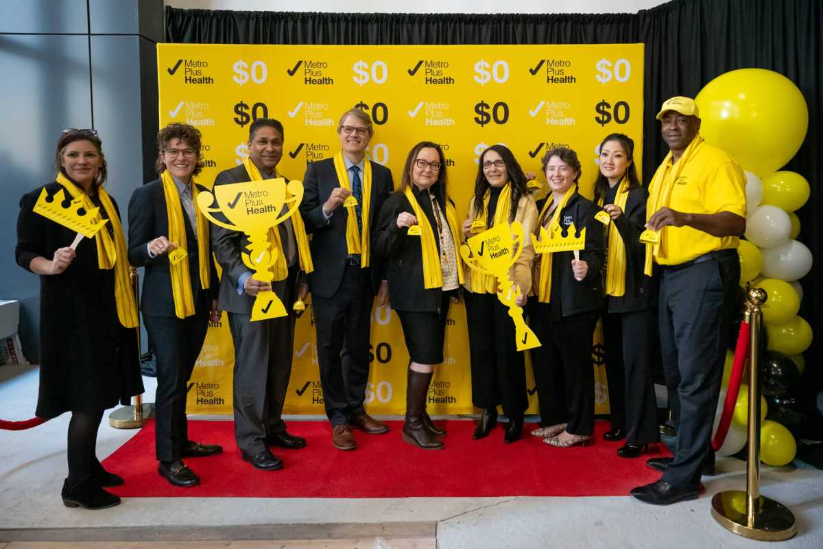 The MetroPlusHealth executive team celebrated open enrollment of its Gold Plan at its headquarters in Lower Manhattan on Nov.2, 2023.