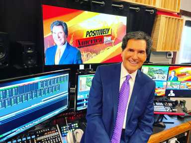 Ernie Anastos on set
