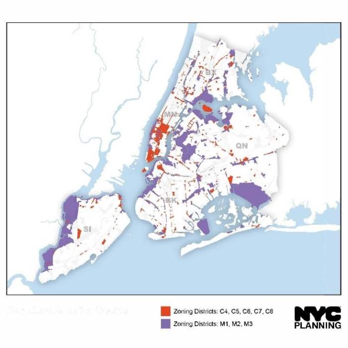 Adams administration proposes allowing casinos in wide swaths of city amid bidding war for licenses 4 The change would allow casino development in the purple and red areas