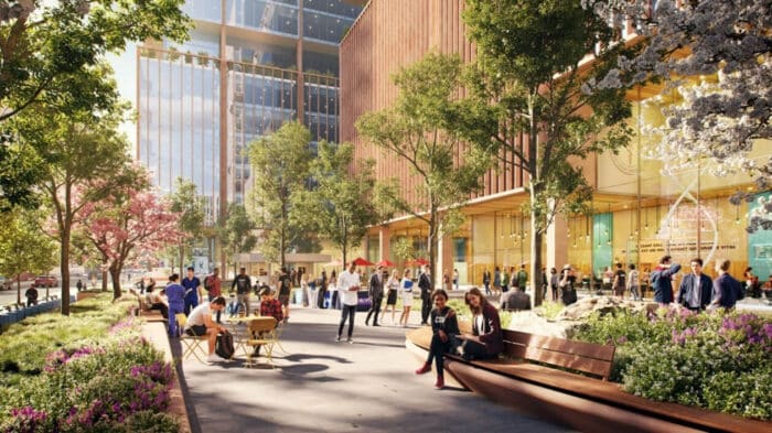 The SPARC Kips Bay campus will include public recreational parks, along with retail spaces.