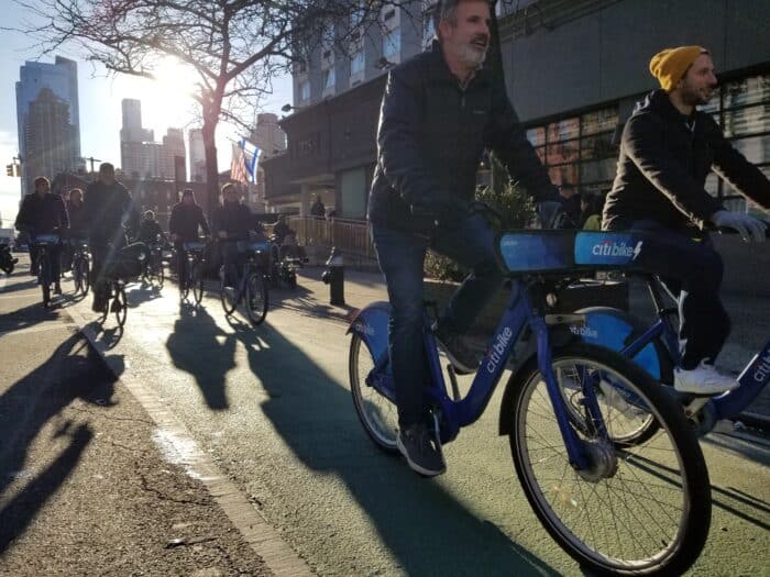 Bicyclists in Manhattan