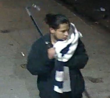 The suspect wanted in connection with the Bronx attack on Dec. 21.