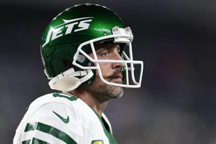 Aaron Rodgers as Jets quarterback