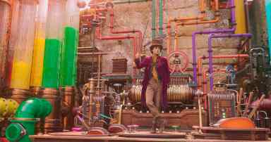 This image released by Warner Bros. Pictures shows Timothee Chalamet in a scene from "Wonka."