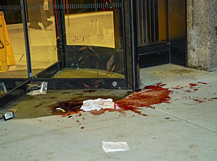 Blood-splattered scene in Flatiron District where teen was stabbed dead