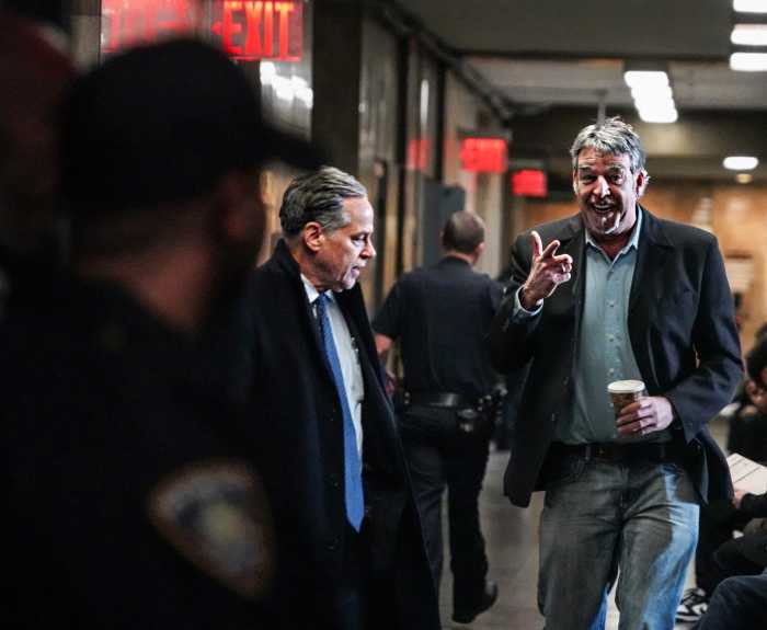 Manhattan horse carriage driver Ian McKeever smiling outside Manhattan court