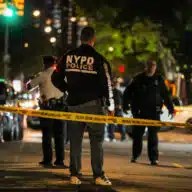 Police at scene, Brooklyn stabbing