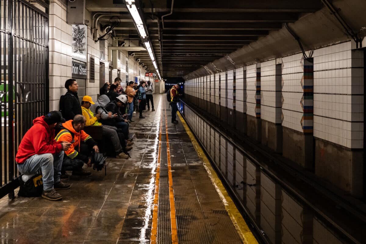 MTA climate change: Flooding in Brooklyn subway station