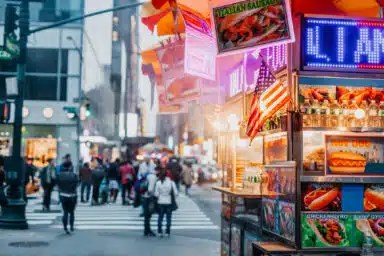 Hot dog stand in New York