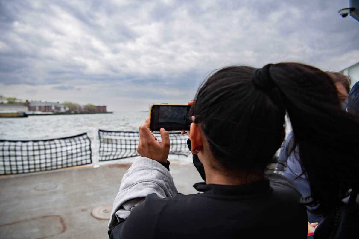 Riding the Governors Island ferry