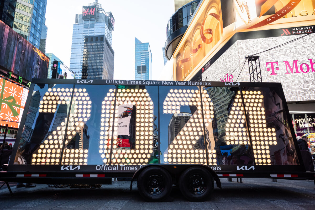 NY: 2024 Numerals Arrive In Times Square